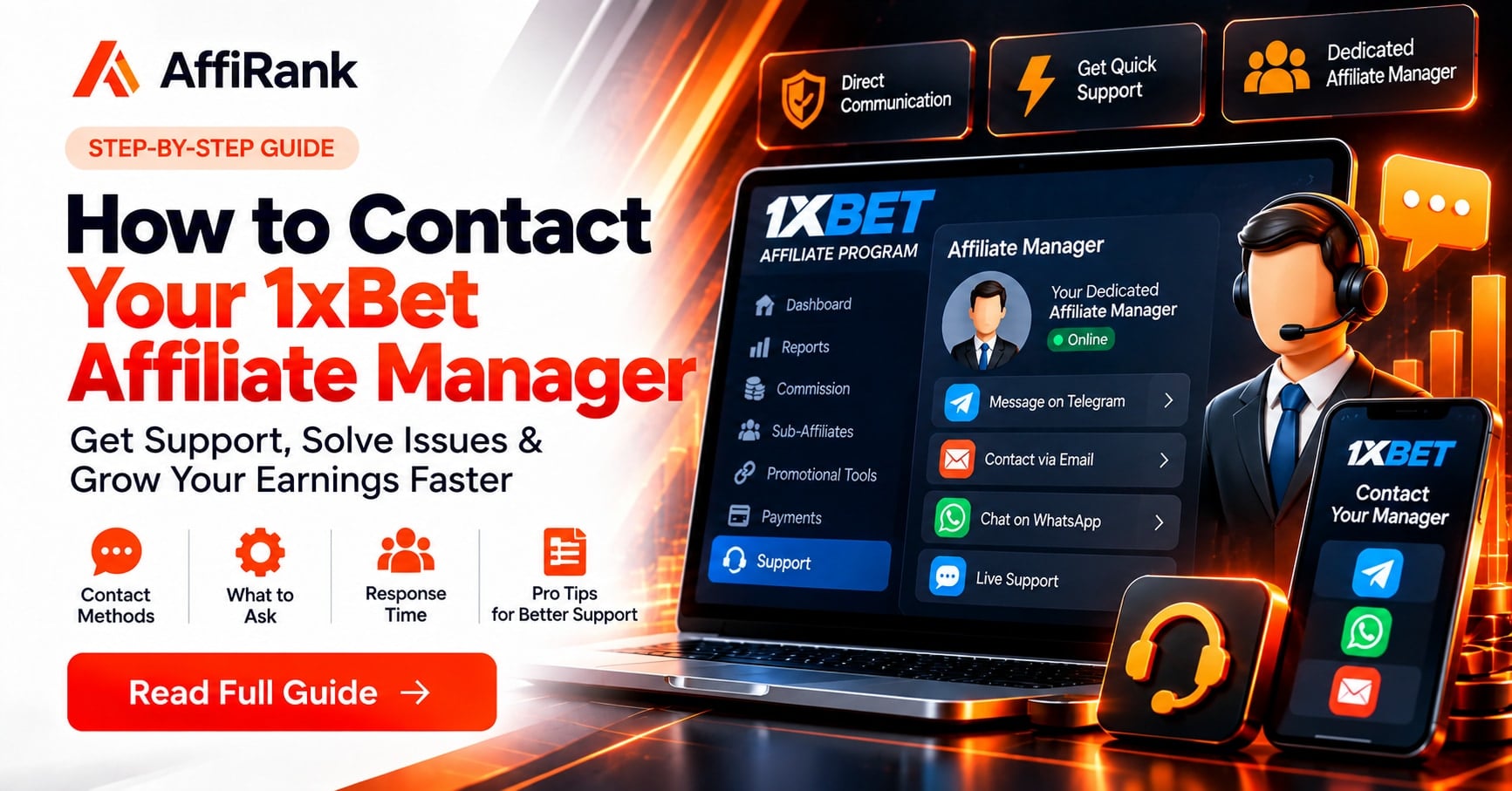 How to Contact Your 1xBet Affiliate Manager (Telegram, Email, Support)