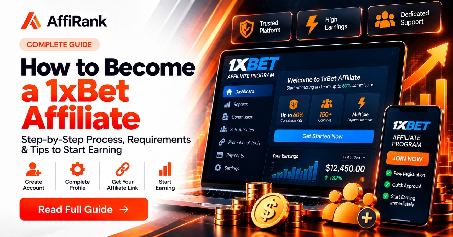 How to Become a 1xBet Affiliate: Registration, Requirements & First Payout